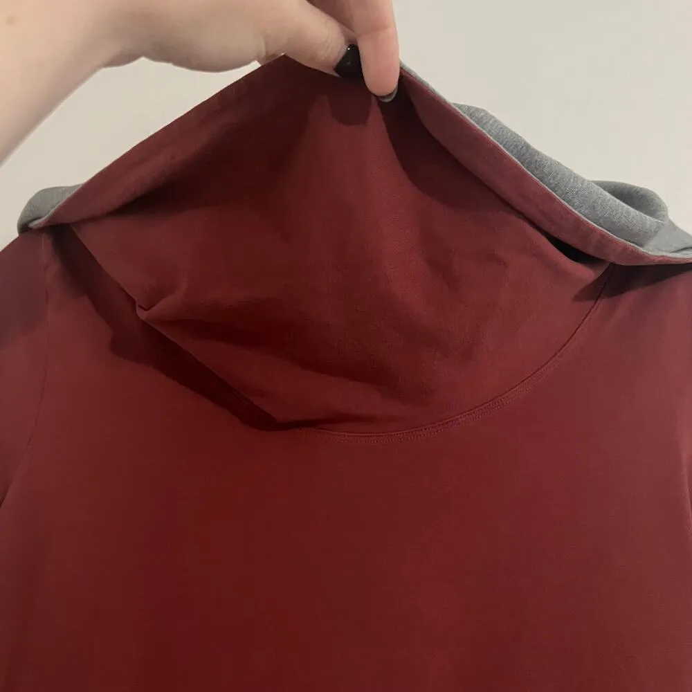 Satva Organic Cotton Cowl Neck Long Sleeve Hoodie Sweatshirt Size Medium - Image 7