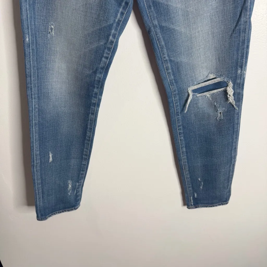 Moussy Vintage Lenwood Ankle Distressed‎ Blue Skinny Jeans Size 27 Stretch - Image 9