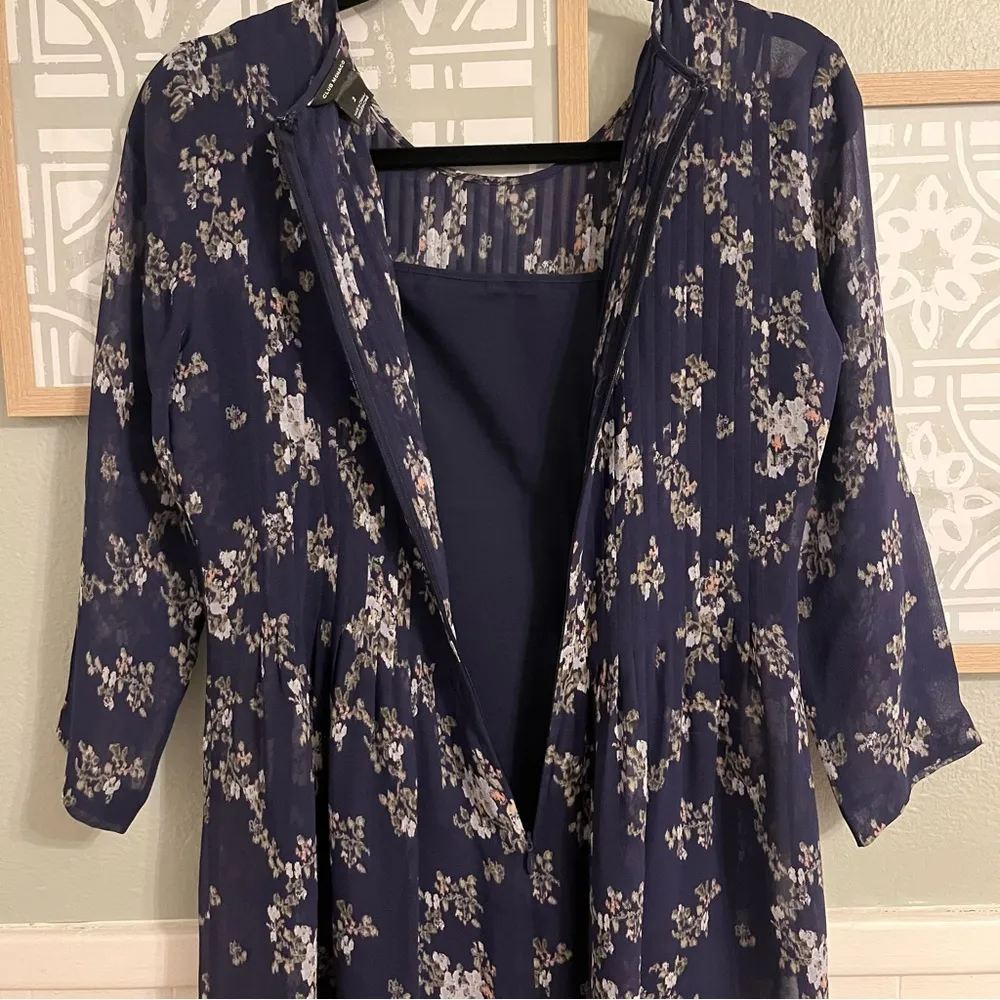 Club Monaco long sleeve silk floral dress sz 2 - Image 5