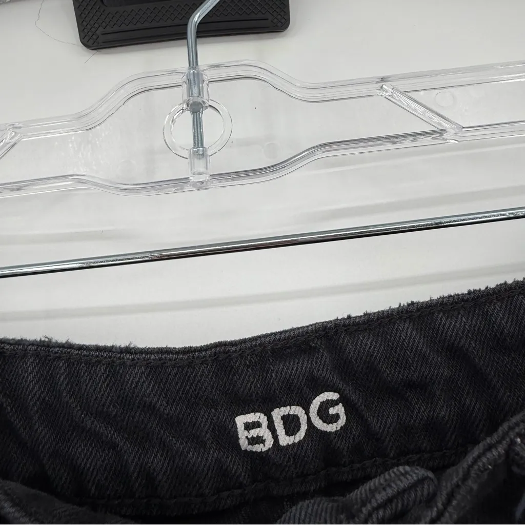 BDG super high rise cheeky black jean shorts 26 - Image 3