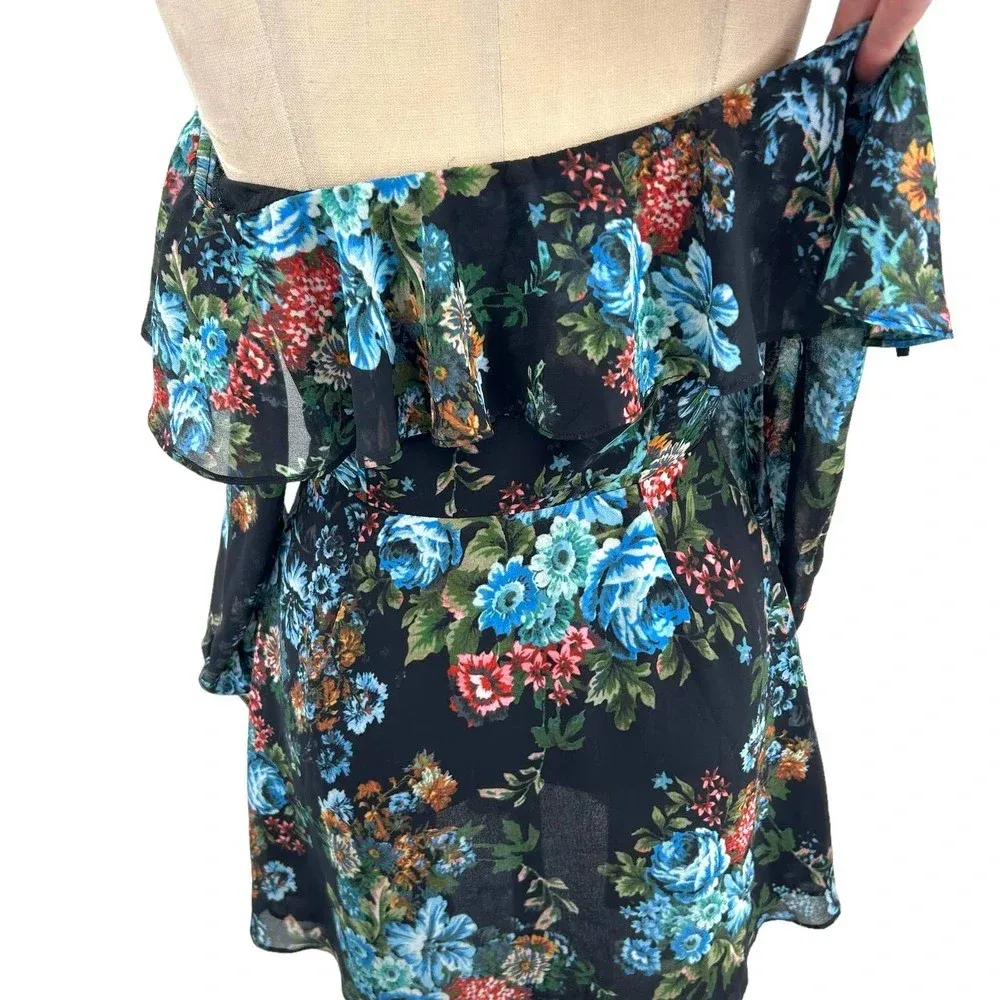LPA‎ Dress 5 in Antique Floral Print Off the Shoulder Halter Size Small - Image 7