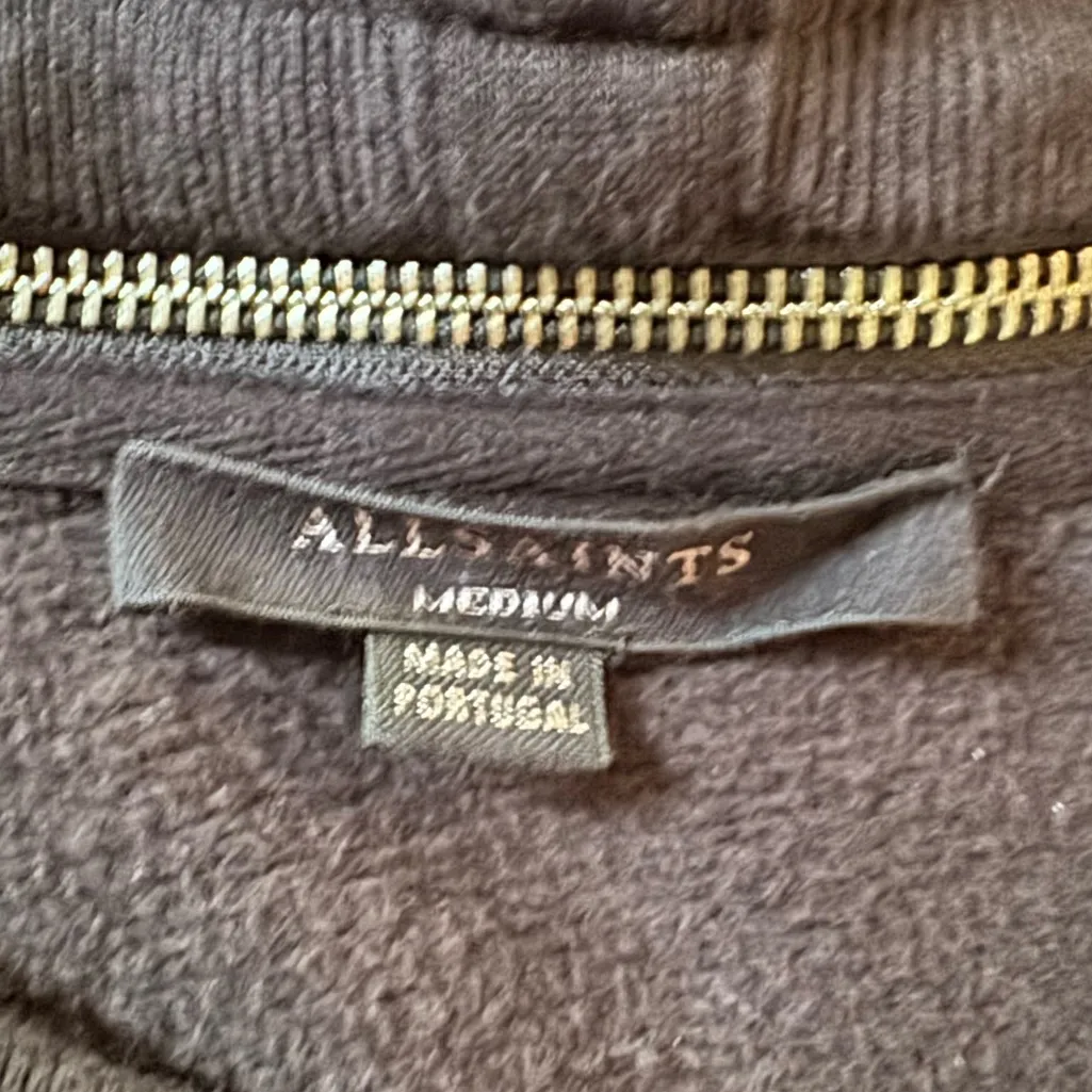 AllSaints size M Dahlia Drape Black Open Front Cardigan - Image 6