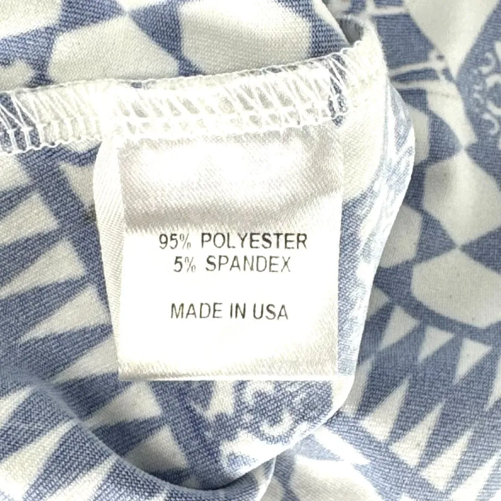 Amy Matto Strapless Midi Dress Blue White Pattern Size Large - Image 6