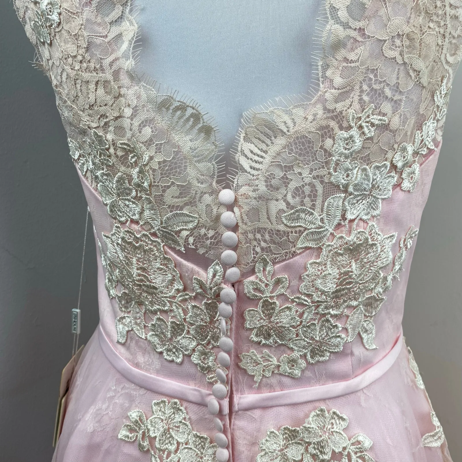 Jj’s House Blushing Pink Applique Lace Cap Sleeve Fit Flare Swing Dress Size 10 - Image 7