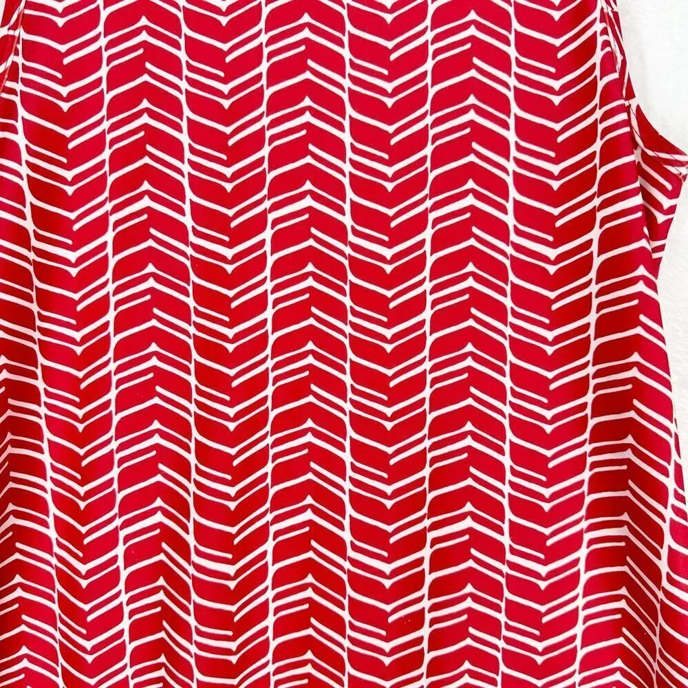 Nuu Muu Ruu Muu Keyhole Pocket Dress Size Medium Red White Athletic Travel - Image 4