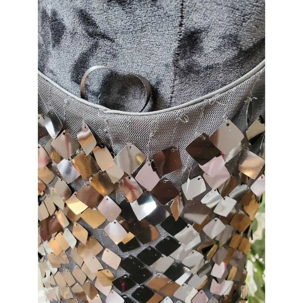 White House Black Market Sequin Round Neck Sleeveless Knee Length Dress Size 2 - Image 7