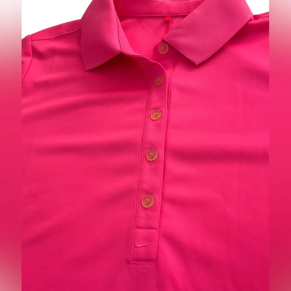 Nike Golf Women's Size M Medium Shirt Pink Short Sleeve Dri Fit Tour Performance - Image 5