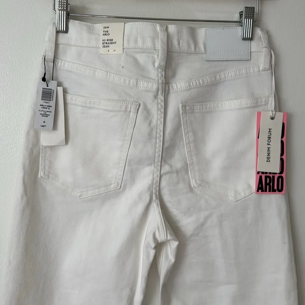 NWT Denim Forum Aritzia 26 The Arlo High Rise Straight in White - Image 11