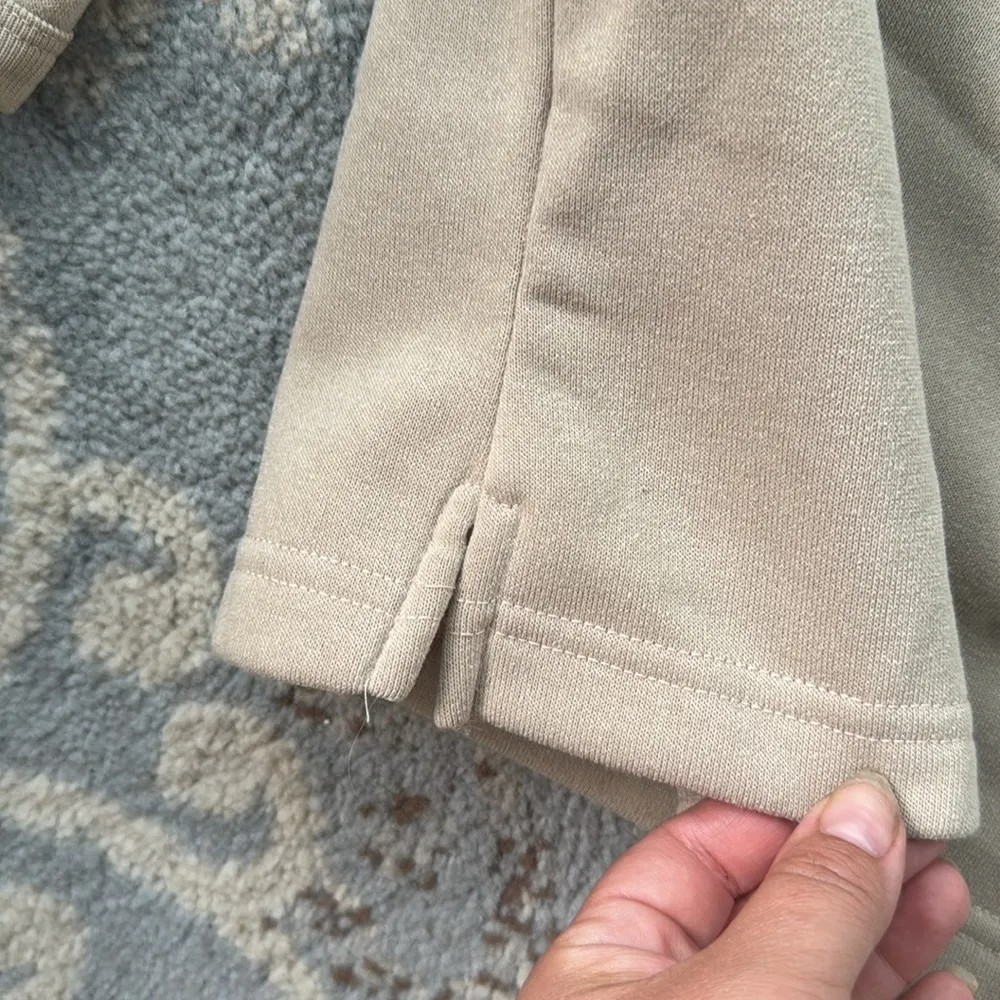 Comfort Corner Fleece Lined Crewneck Sweatshirt Tan Large - Image 2