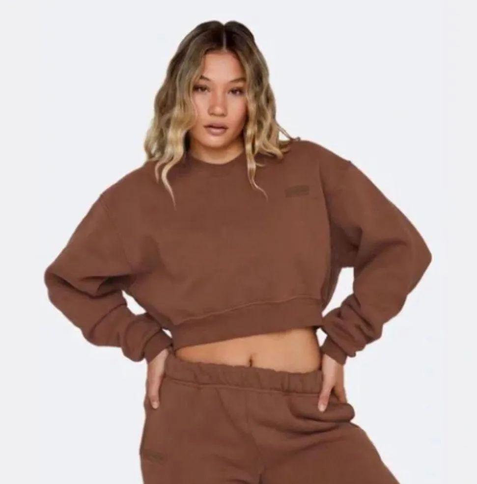 Brown Cropped Sweatshirt - Image 2