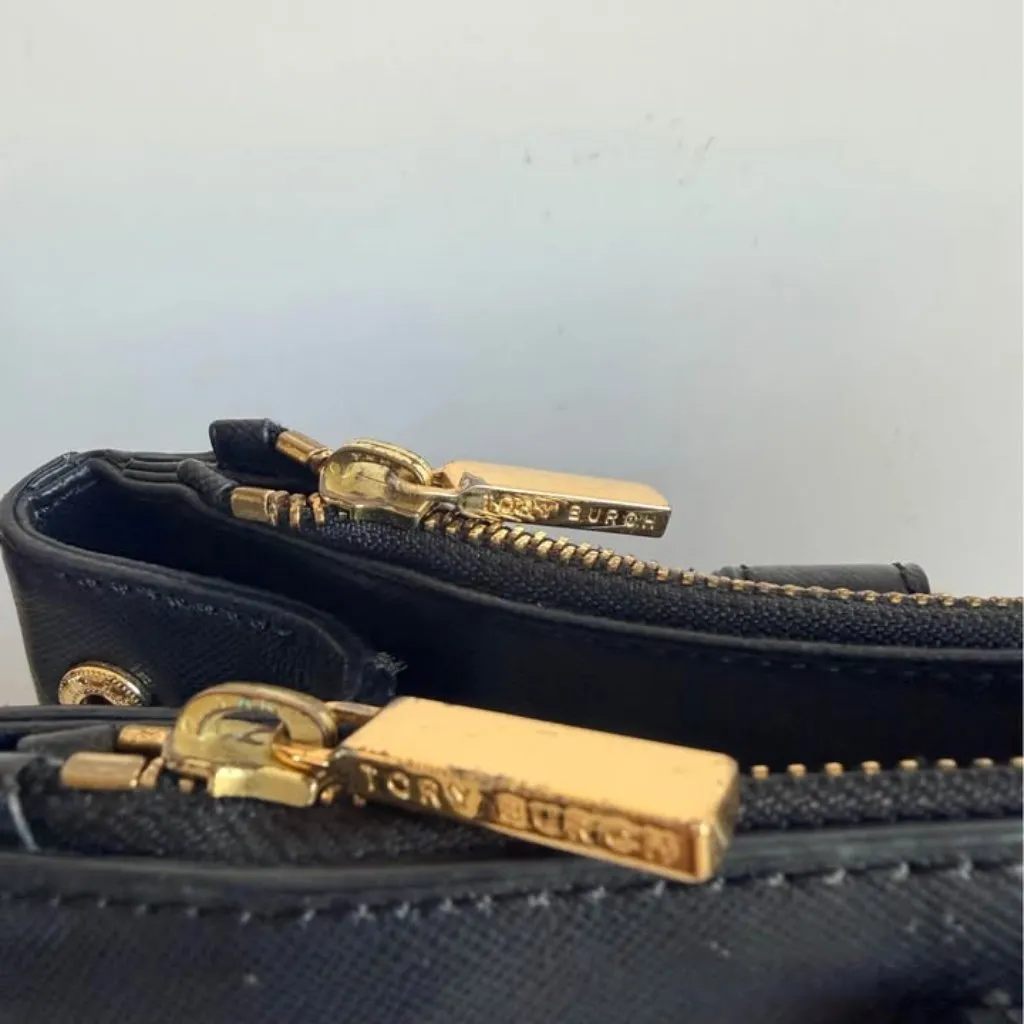 Tory Burch Robinson Double Zip Tote – Black Saffiano Leather - Image 9