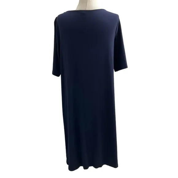 Eileen Fisher Blue Short Sleeve T-shirt Dress Size M (37-59) - Image 2
