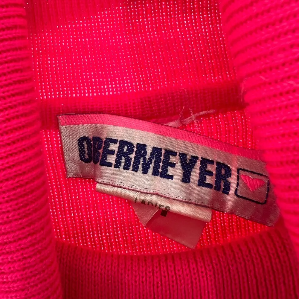 Obermeyer wool blend hot pink turtleneck sweater M outdoor fall winter Ski-T VTG - Image 8