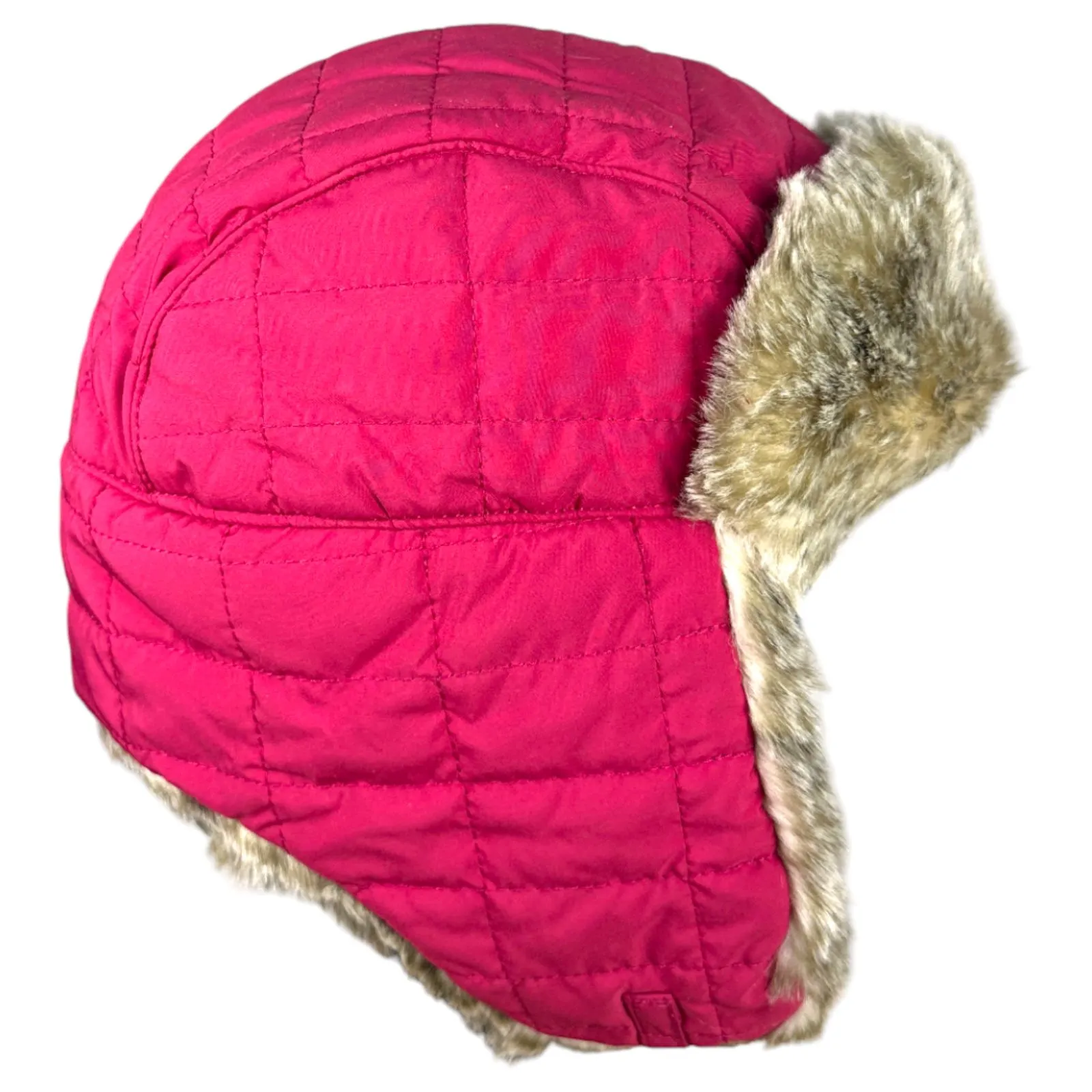 L.L. Bean Pink Magenta Faux Fur Trapper Hat Women's Size Large XL NEW with Tags - Image 3