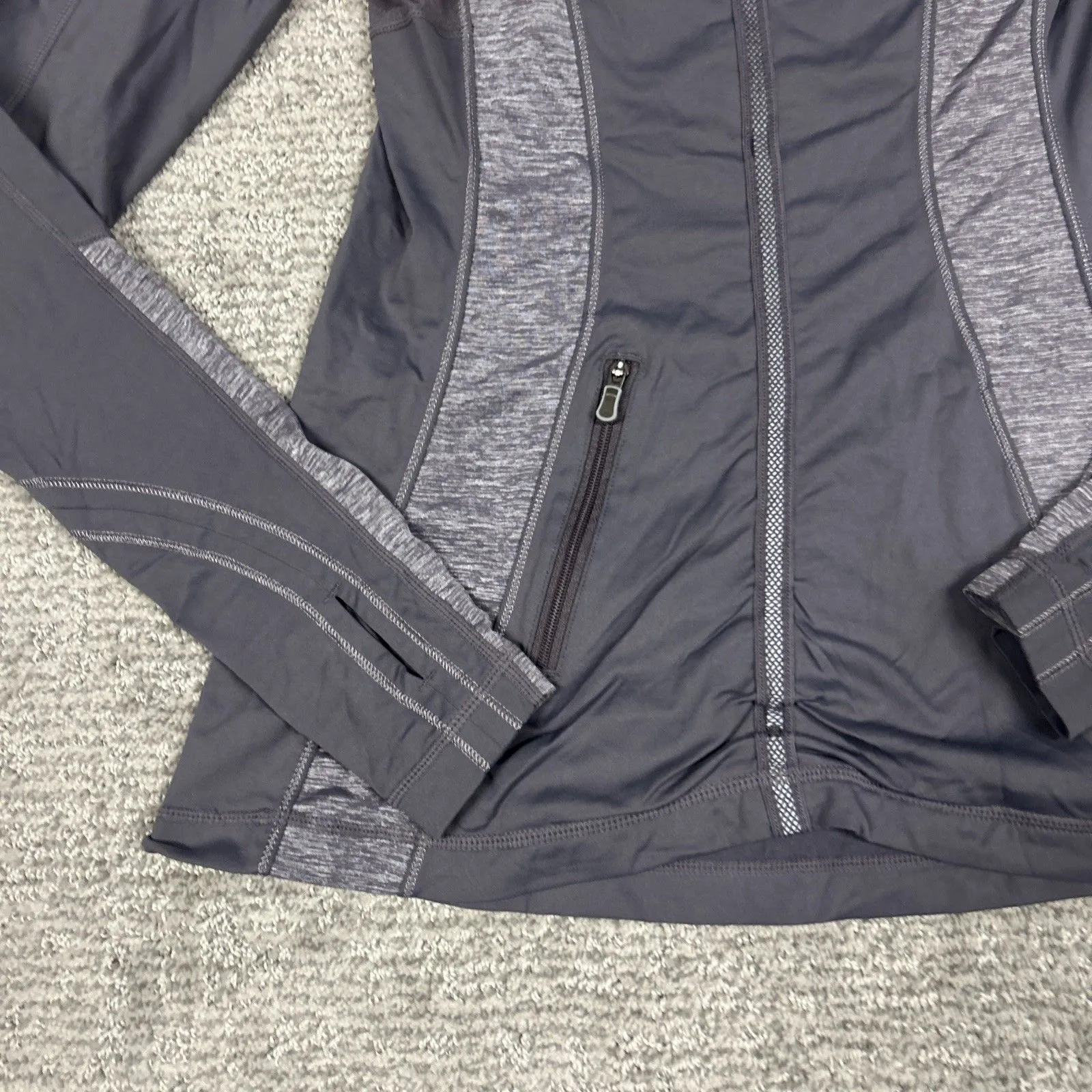 Lululemon Run For Your Life Top Womens 6 Gray Purple Cross Train Pullover Hooded - Image 8