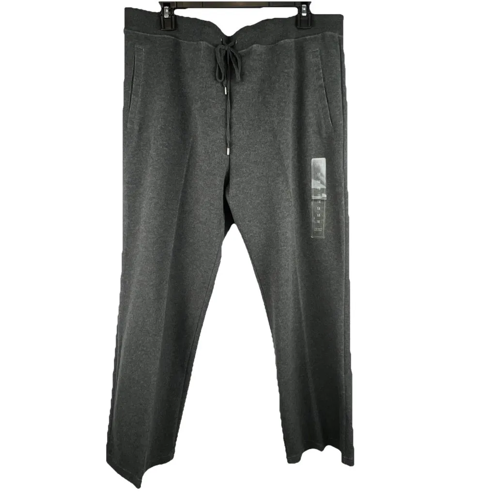Lauren Ralph Lauren Sz 1X Womens Pull Up Sweat Pants Grey Knit Elastic Waist New - Image 2