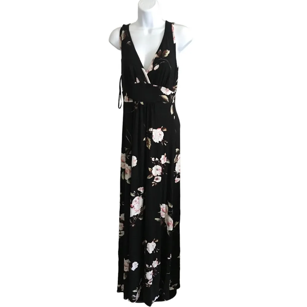Loveappella Nordstrom Floral Print V-Neck Jersey Maxi Dress Size S New Reg $68. - Image 7