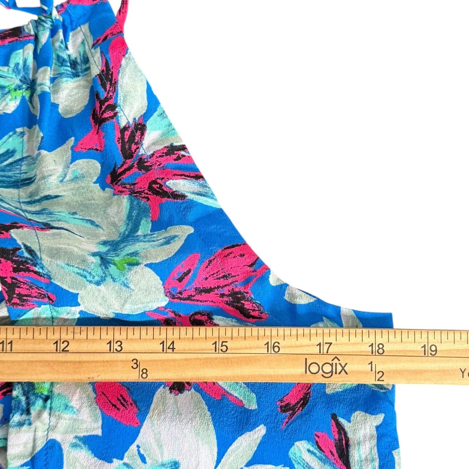 Nanette Lepore Lily Tank 100% Silk Top Size S Blue Cut Out Resort Wear Flowy NEW - Image 8