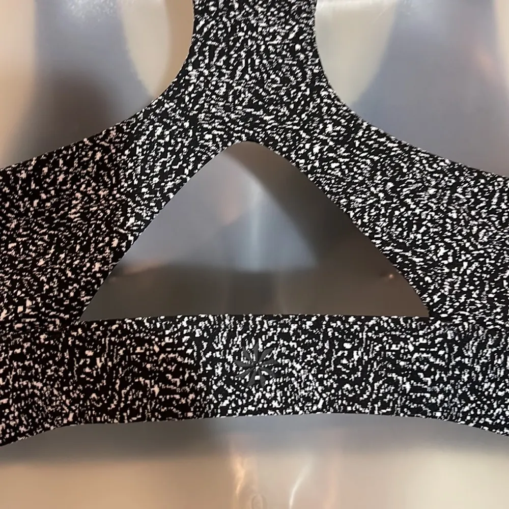 Athleta Marbled Black Gray and White Racerback Sports Bra M Medium - Image 9