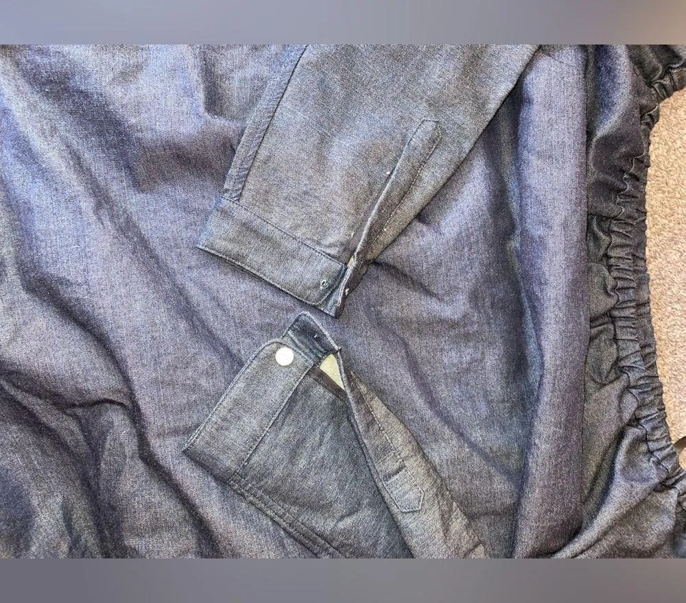 Rag‎ & Bone / JEAN Off The Shoulder Denim Mini Dress ( M ) - Image 8