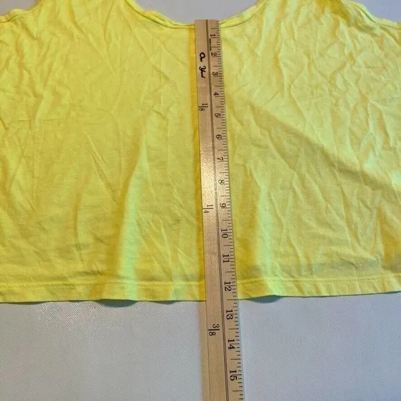 BP Neon Yellow Tank Top Sleeveless Casual Crop‎ Top Women's Size 2X - Image 8