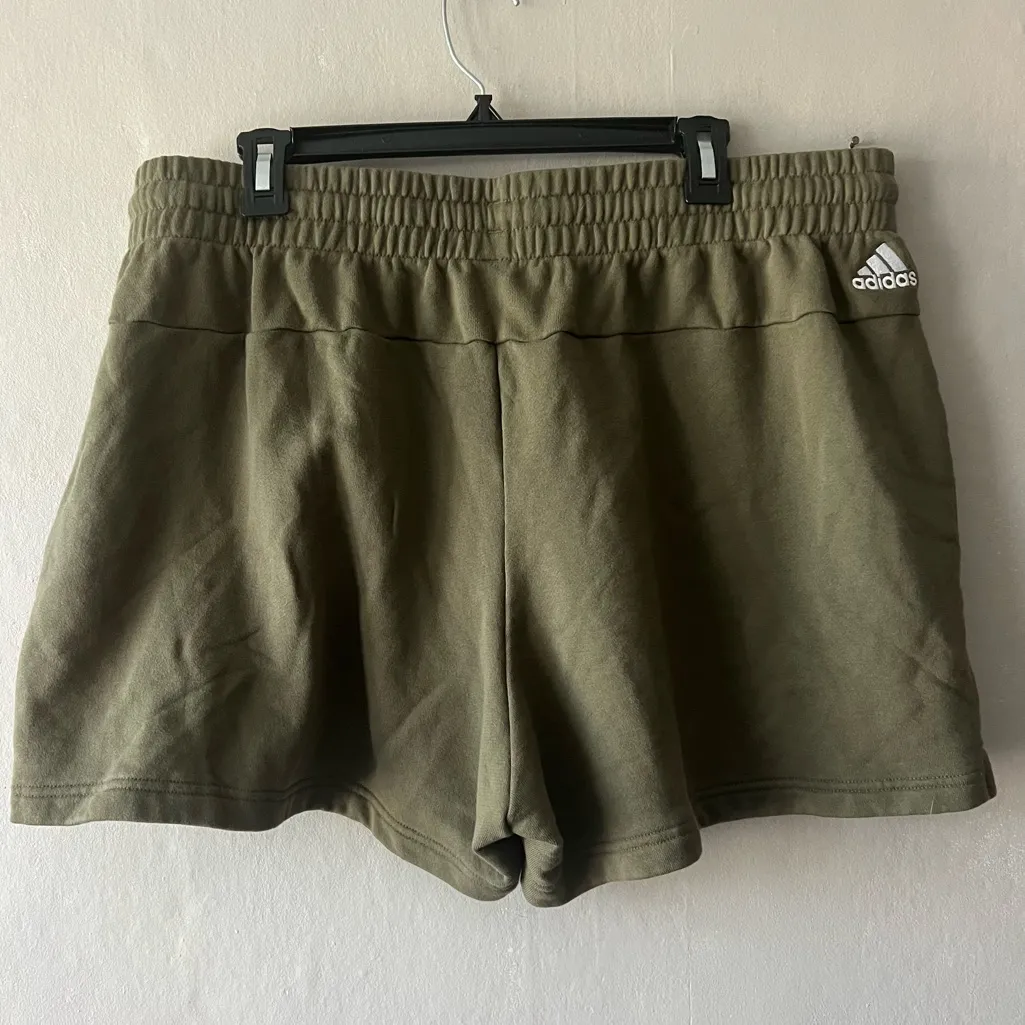 Adidas Sage Green Essentials Linear French Terry Shorts Size 2X - Image 4
