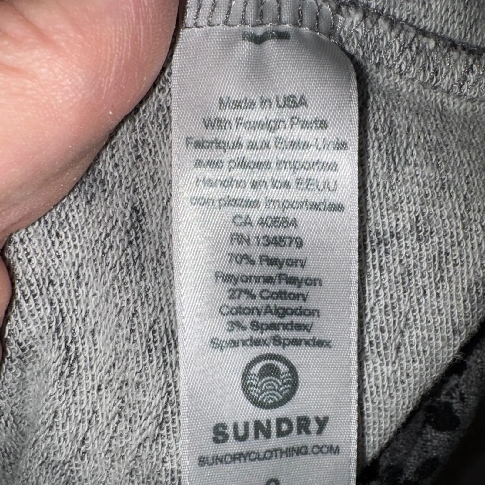 SUNDRY Leopard Print Zip Up Hoodie Gray Women's Size 0 (XS) - Image 8