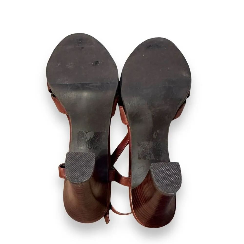 Banana Republic Vachetta Strappy Leather Slingback Heels Sandals Sz 7‎ Estimated - Image 9
