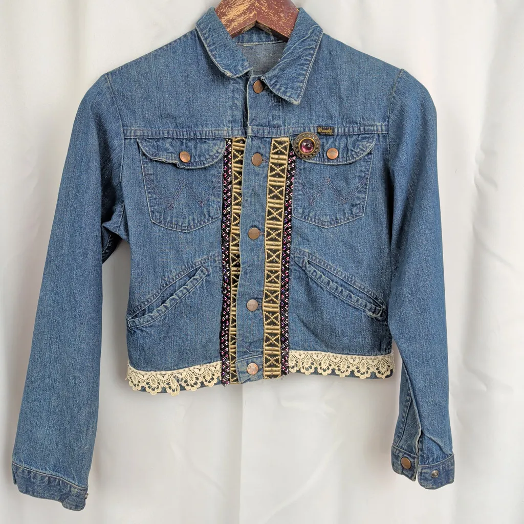 Vintage Selvedge Denim Embellished Wrangler Jacket - Image 9