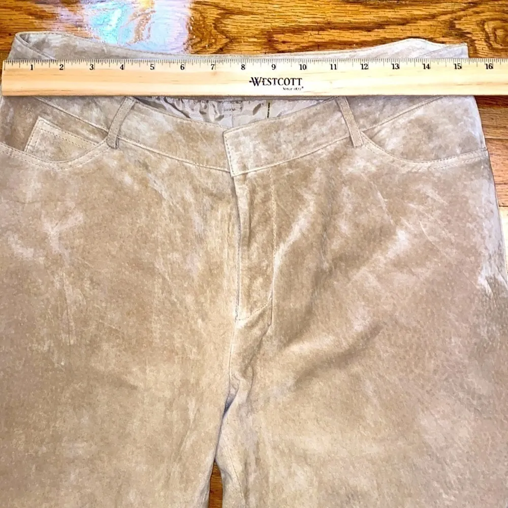 New Frontier π― suede leather pants. Butter cream color. Size 10. Lined. NWT. - Image 8
