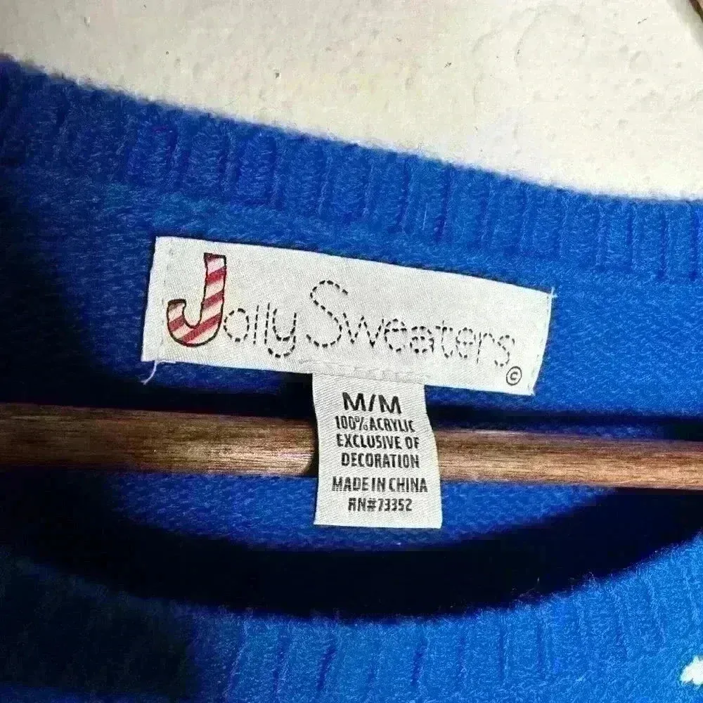 Jolly Sweaters blue Snowman‎ Sz M Size M - Image 4