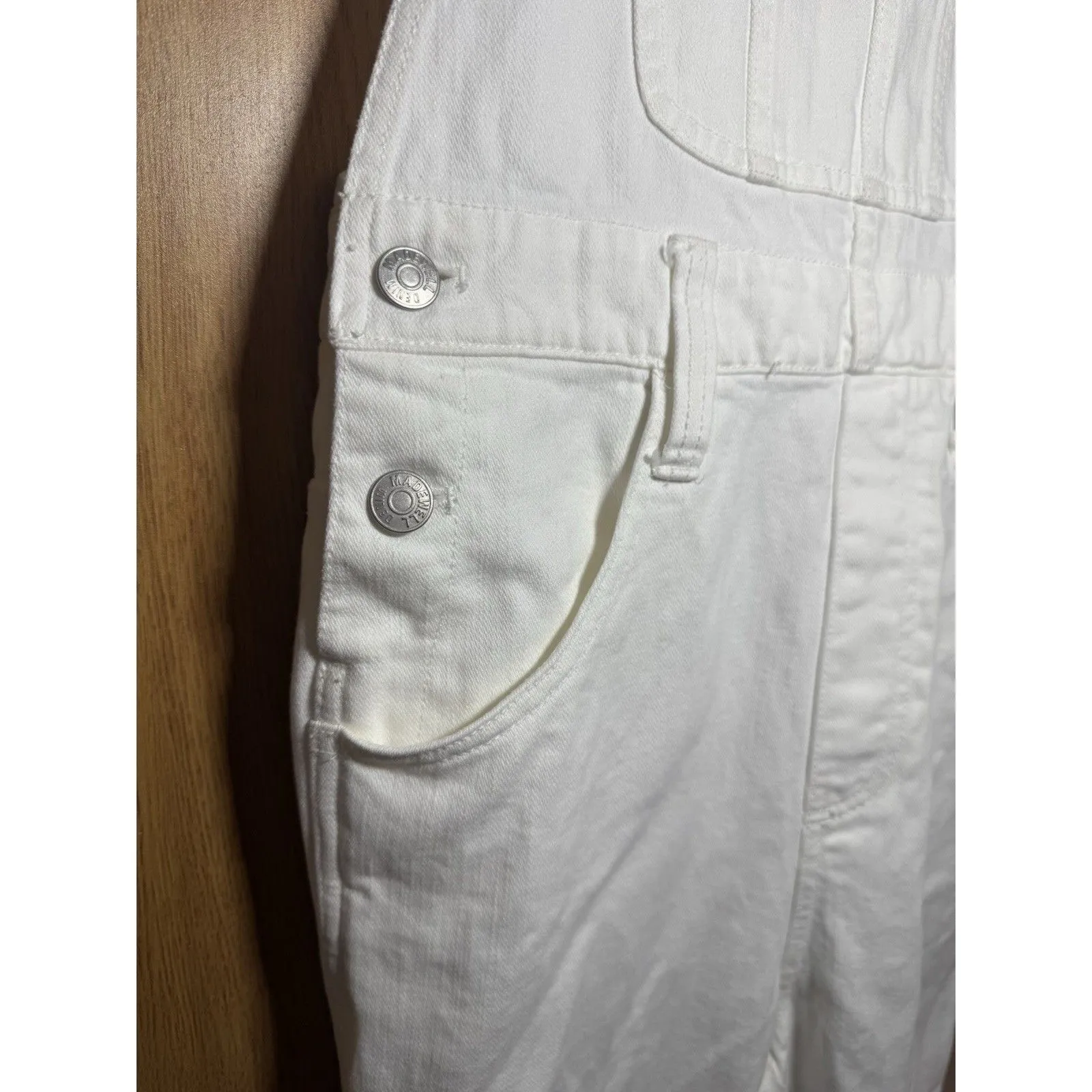 MADEWELL Straight Leg Denim Jeans Overalls Women Size SMALL  White - Image 5