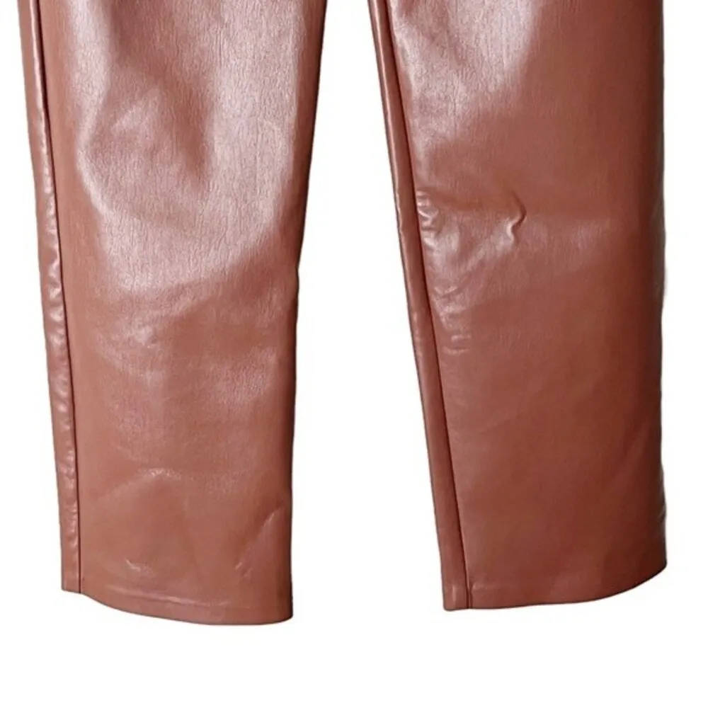 Aritizia Wilfred Melina Vegan Leather Pants In Cognac Brown Women’s Size 2 - Image 7