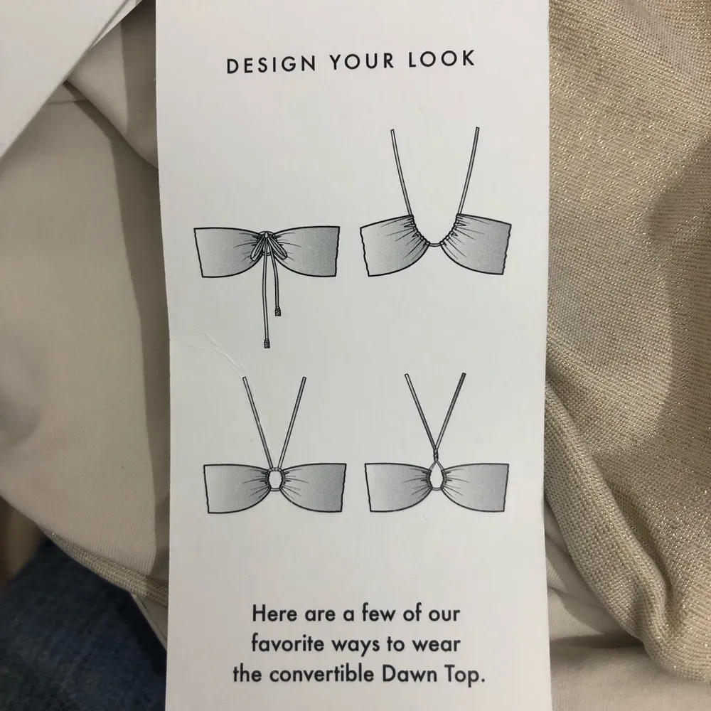 L*Space Dawn Convertible Bikini Swim Top in Shimmer Bone XL NWT - Image 5