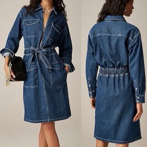 J. Crew Denim Utility Dress 6 NWT NEW - Image 2