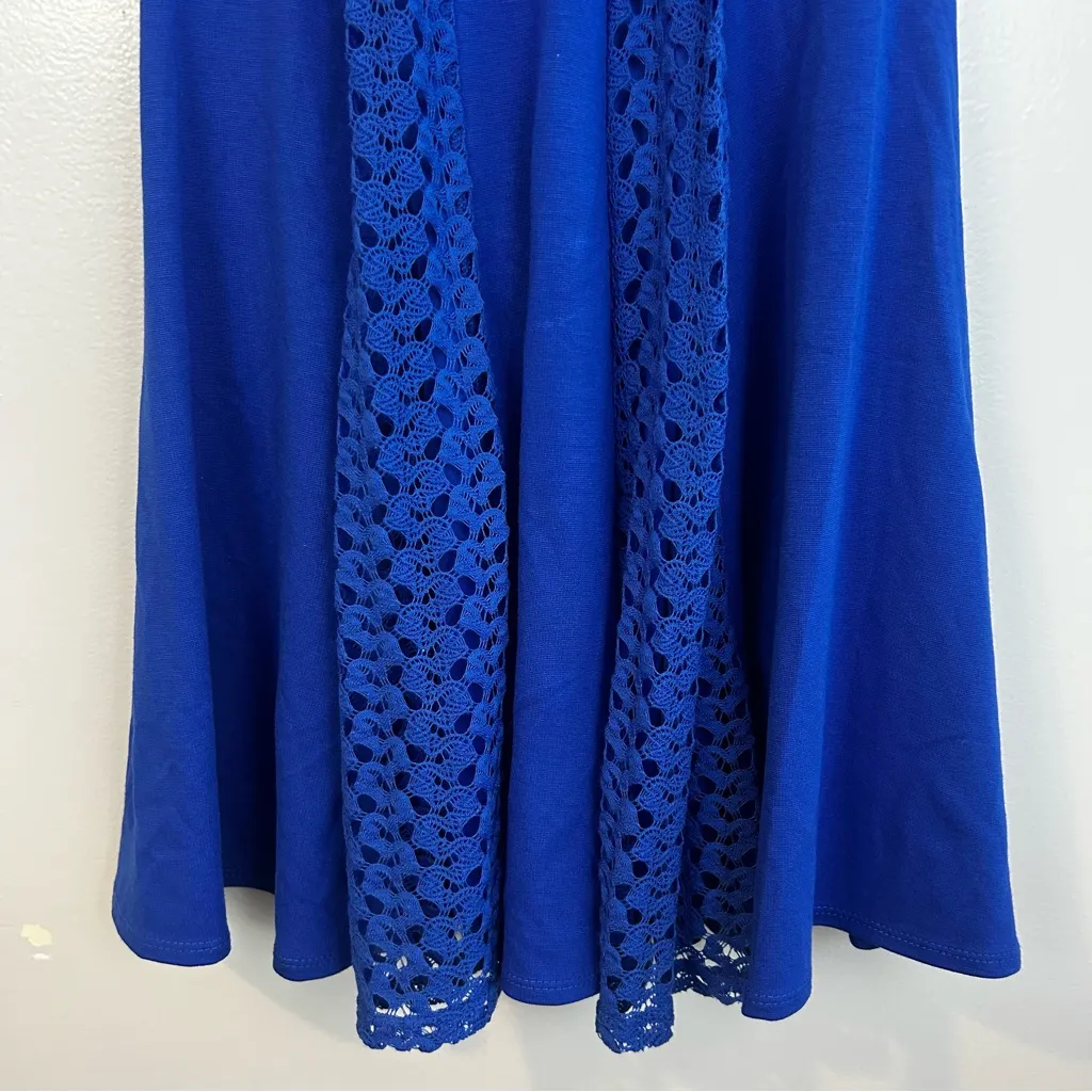 NWT Altar'd State Blue Sleeveless Crochet Lace Fit & Flare Mini Dress Small - Image 9