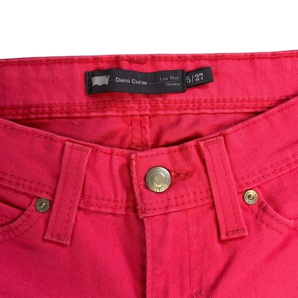 Levi's Women's Low Rise Skinny Jeans Pink Size 27 Standard Casual Fashion - Image 4