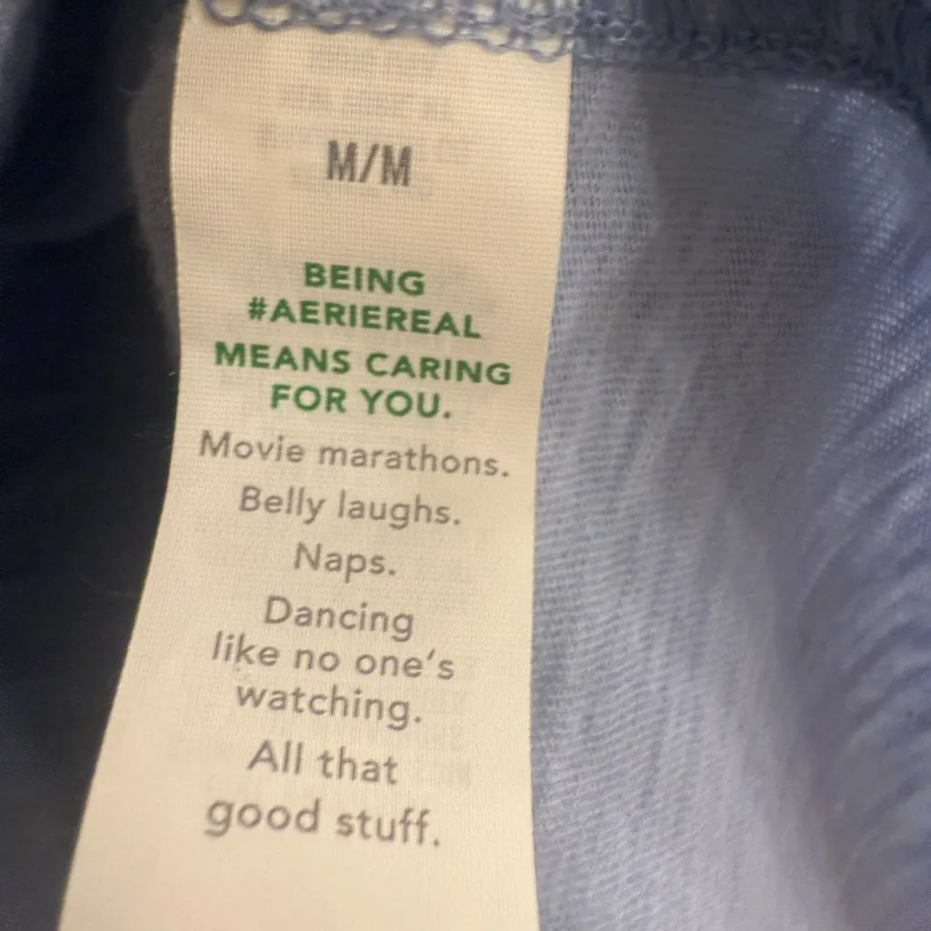 Aerie Graphic Distressed Oversized Boyfriend Blue Butterfly T-Shirt - size M - Image 8