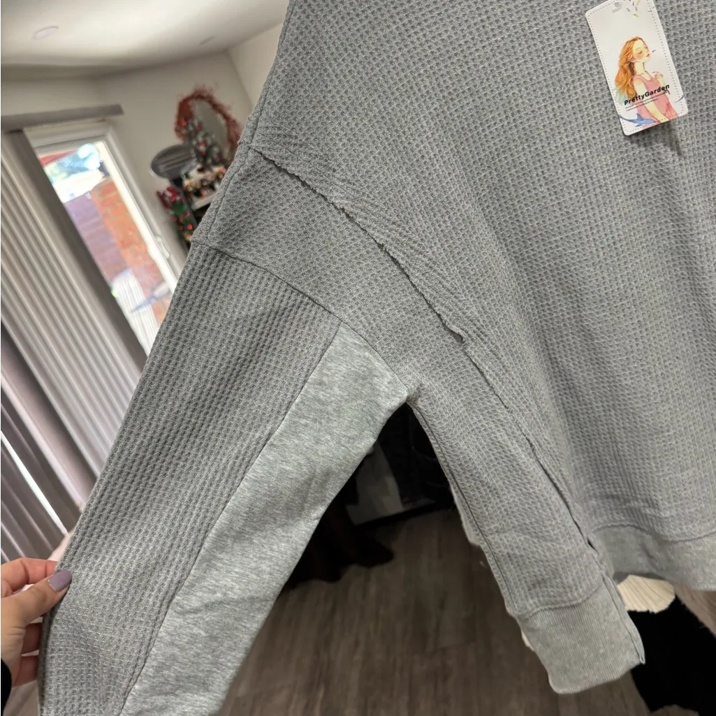PRETTYGARDEN Elegant Gray Waffle Knit Sweater - Image 8