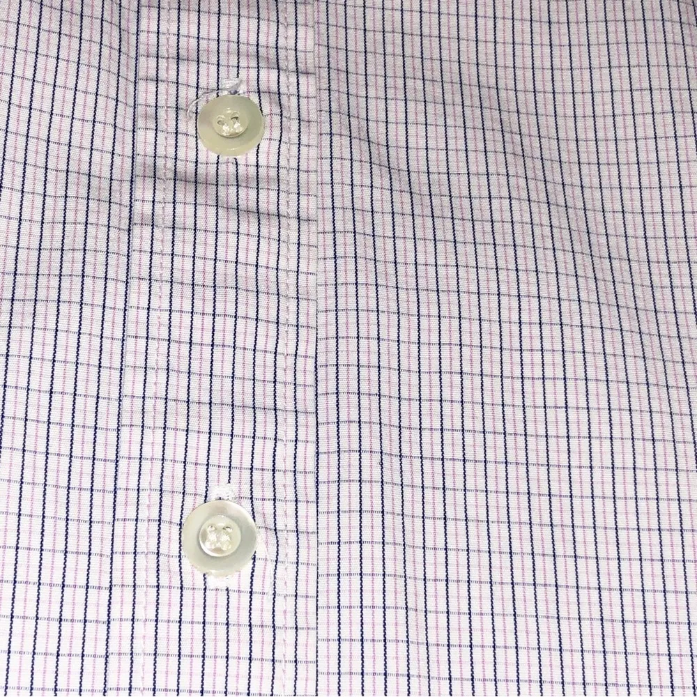 J. Crew Haberdashery Pink and Blue Plaid Button Up Top Size XS - Image 7