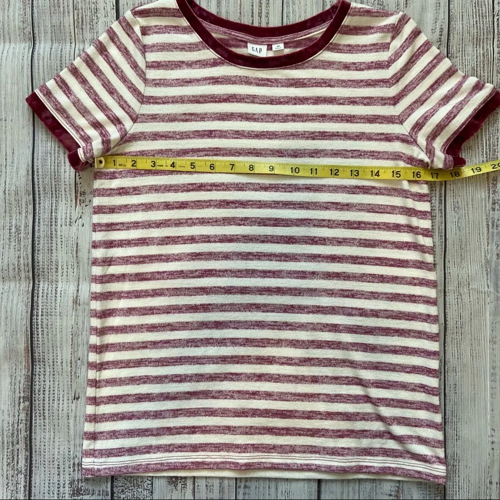 Gap Softspun Striped Tee Shirt W/Velvet Cuffs.  Size XSmall. - Image 6