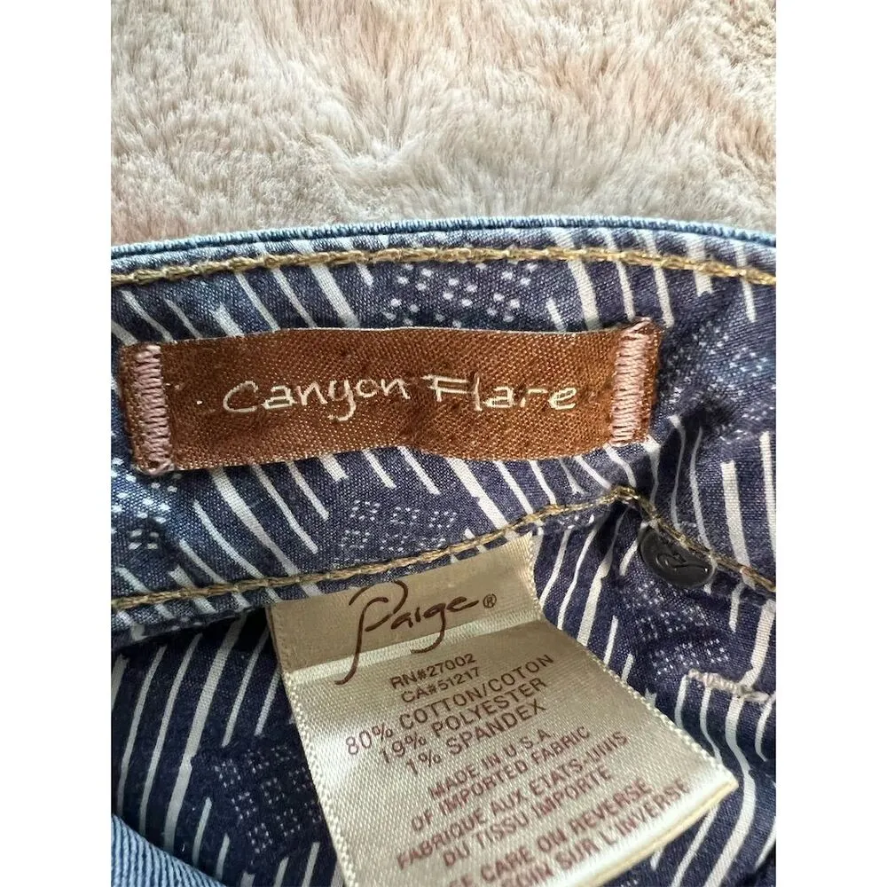 Paige Women's Blue Canyon Flare Jean Shorts Size 28 Standard Summer Casual - Image 9