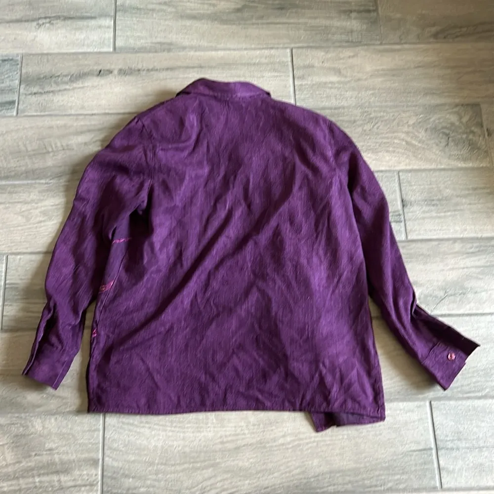 Koret button front jacket with shoulder pads Purple Size M - Image 4