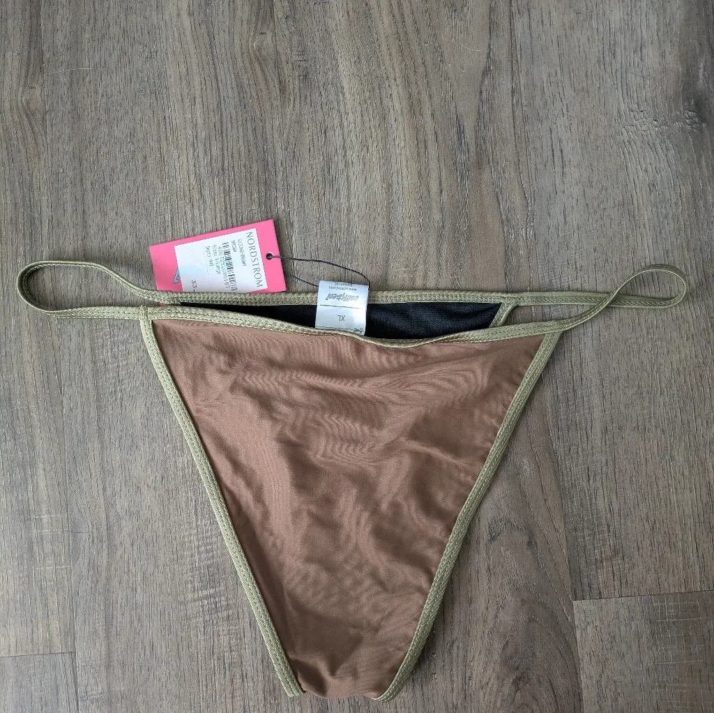 Edikted Edited Nwt Olive and Brown Bikini Bottom Sz Xl - Image 3