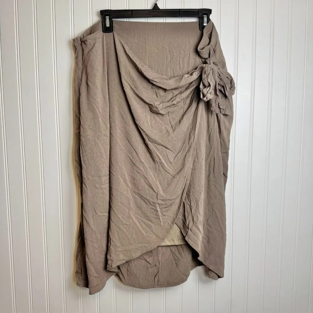 Torrid midi woven wrap pencil skirt beige/taupe color size 3X A11 - Image 5