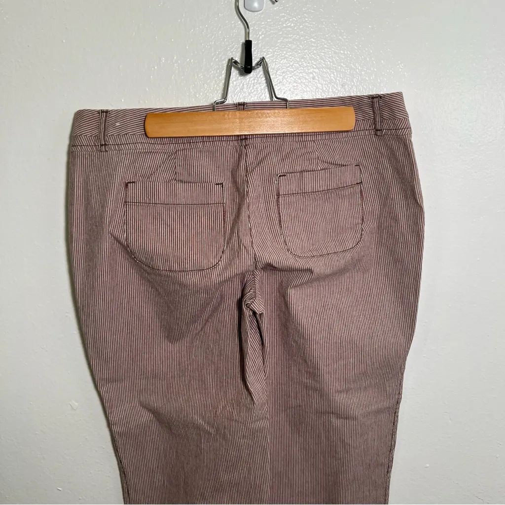 Loft Marisa Cropped Pant White Red Stripes 4 - Image 6