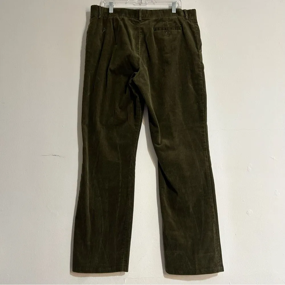Lauren Ralph Lauren Green Corduroy Straight Leg Pants Size 16 Fall Preppy Casual - Image 4