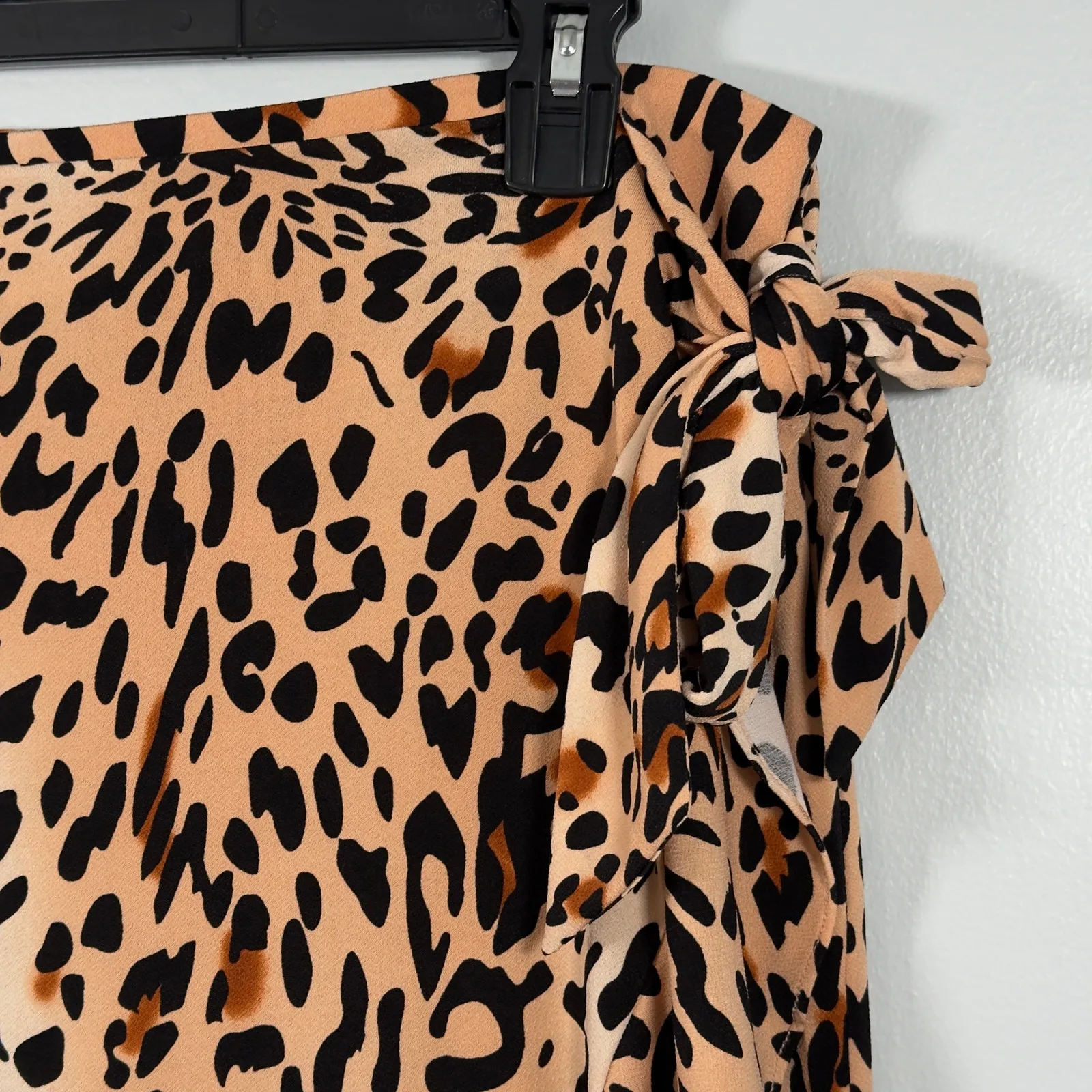 Y2K ECI Leopard Wrap Skirt Ruffle Hem Midi Animal Print Trend Mob Wife Aesthetic - Image 6