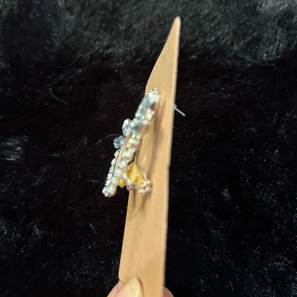 Elegant Crystal Ear Climber Earrings with Bonus Studs Silver - Image 5