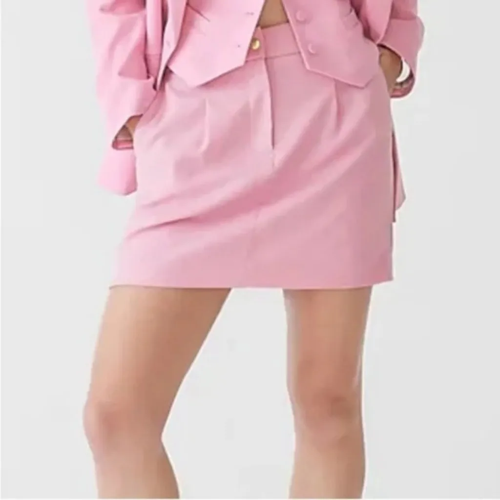 J. Crew Trouser mini skirt in Italian city wool blend in Pink 4 - Image 10